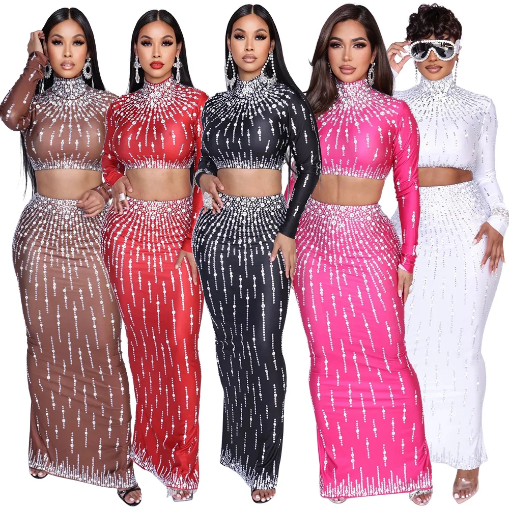 Crop Top Crochet - طقم نسائي قطع علوية قصيرة مطبوعة