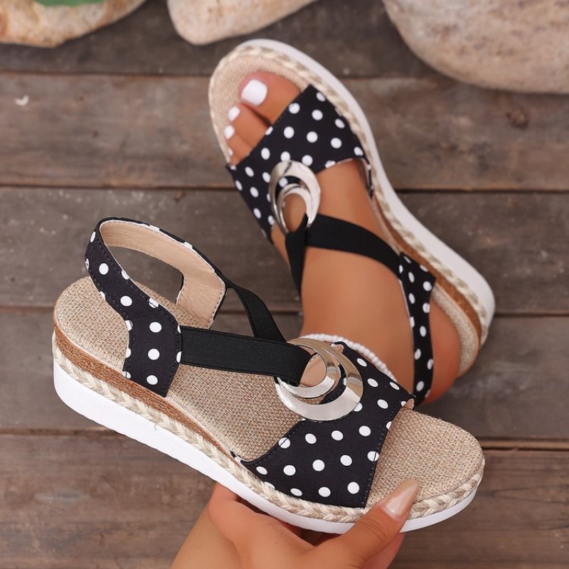 Wedge Espadrille Women - صنادل نسائية بكعب ويدج مفتوحة من