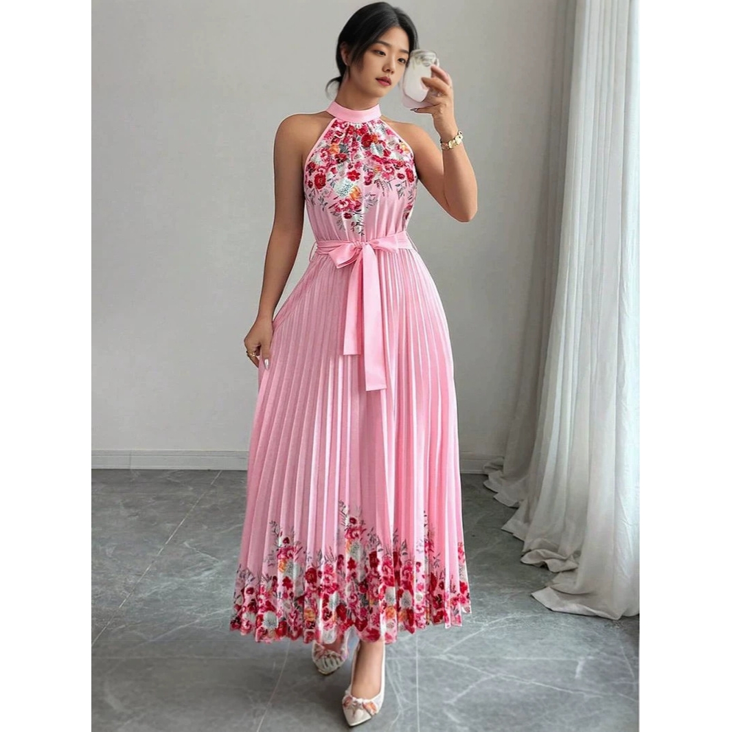 Midi Skirt Floral - فستان طويل أنيق بطبعة زهور مع