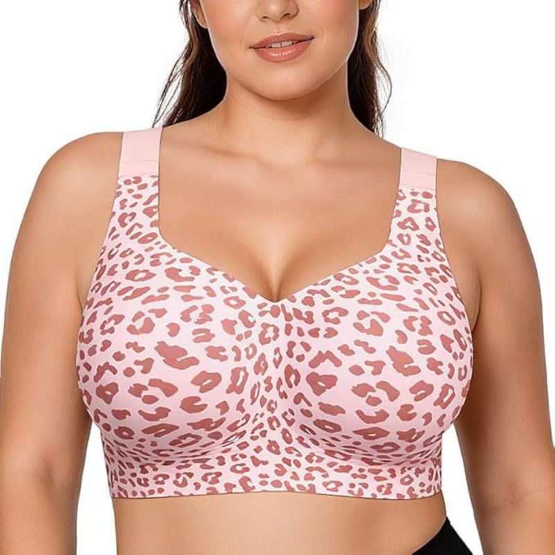 Bralette Triangle Set - حمالات صدر جيلي بنقشة الفهد بدون
