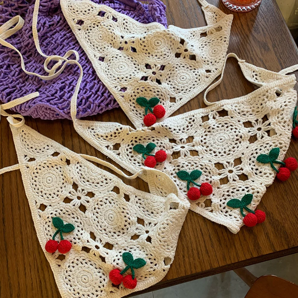 Headband Summer Knit - الحلو الفرنسية الرعوية نمط مثلث عقال