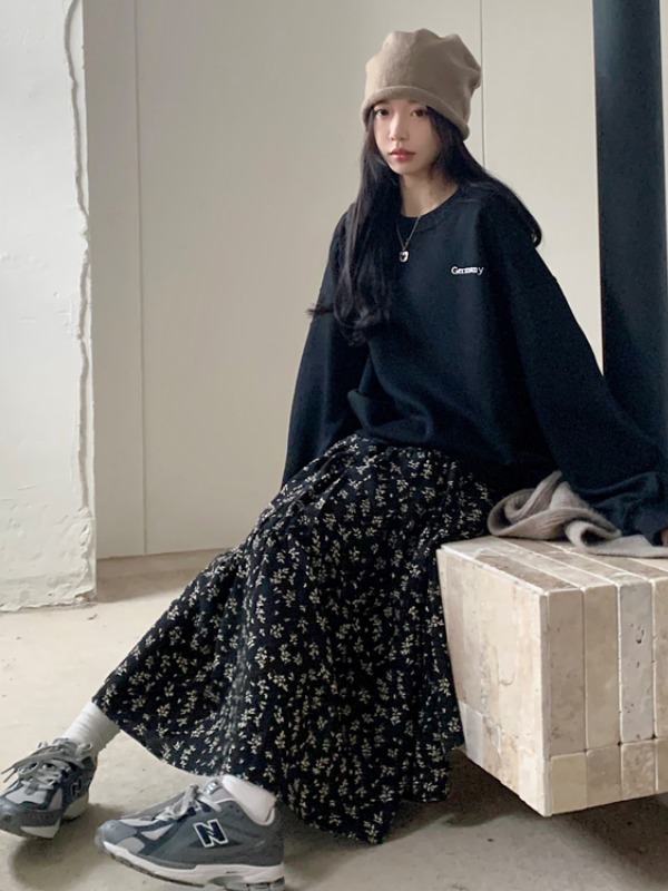 تنورة نسائية بخصر مرتفع وطباعة - مراجعة Midi Skirt Floral وسعره