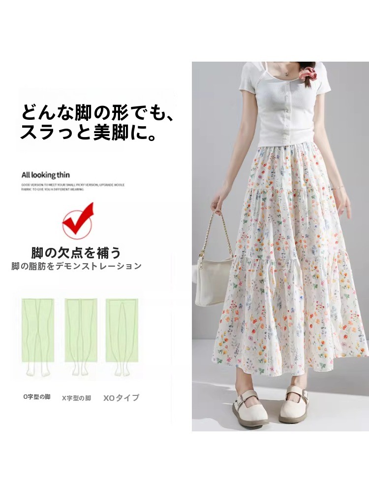 تنورة ميدي بطبعة زهور بمقاسات  - مراجعة Midi Skirt Floral وسعره