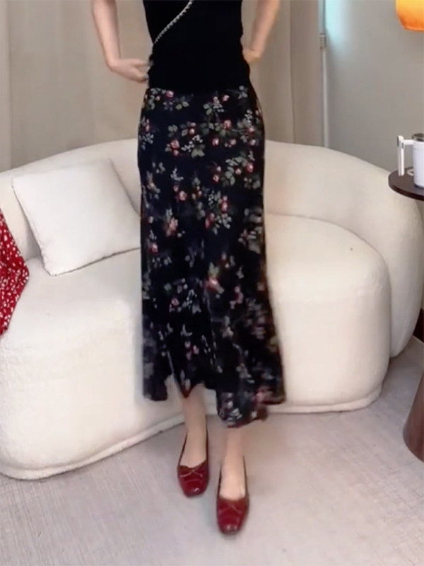 تنورة ميدي جديدة للصيف بخصر مر - مراجعة Midi Skirt Floral وسعره