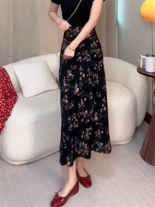 تنورة ميدي جديدة للصيف بخصر مر - مراجعة Midi Skirt Floral وسعره
