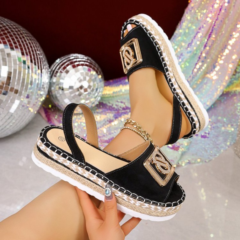 صنادل نسائية بكعب عالٍ مزينة ب - مراجعة Wedge Espadrille Women وسعره