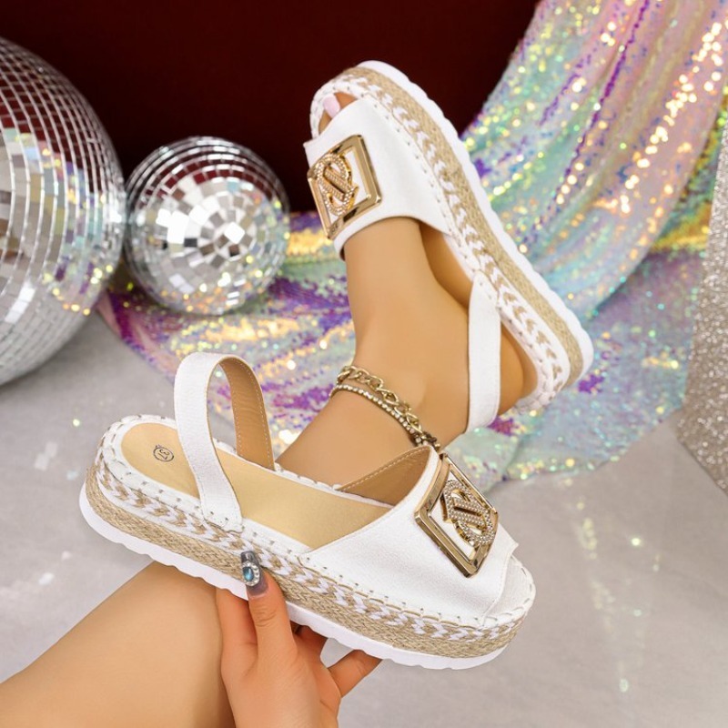 صنادل نسائية بكعب عالٍ مزينة ب - مراجعة Wedge Espadrille Women وسعره
