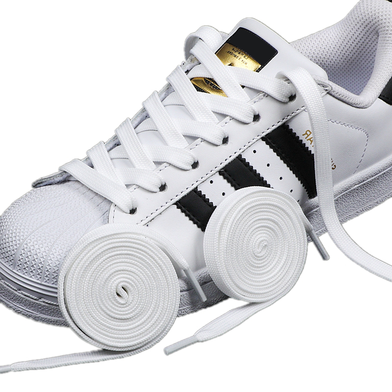 1 زوج أسود أبيض أربطة أحذية مس - مراجعة Adidas Shoes Superstar وسعره