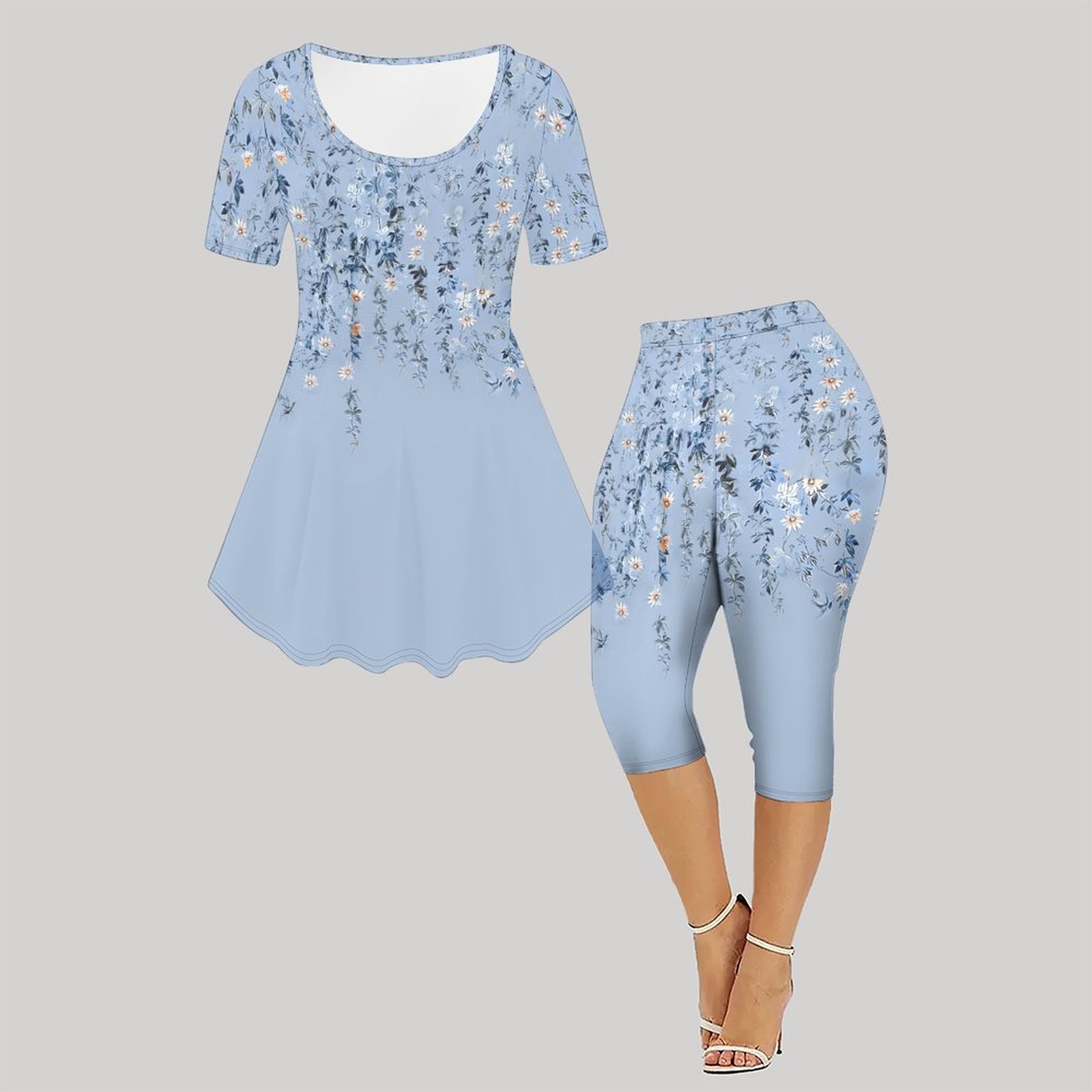 طقم من قطعتين بطباعة عتيقة للس - مراجعة Romper Floral Print وسعره