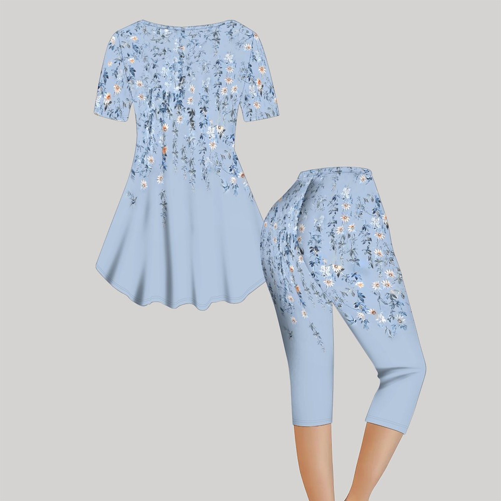 طقم من قطعتين بطباعة عتيقة للس - مراجعة Romper Floral Print وسعره