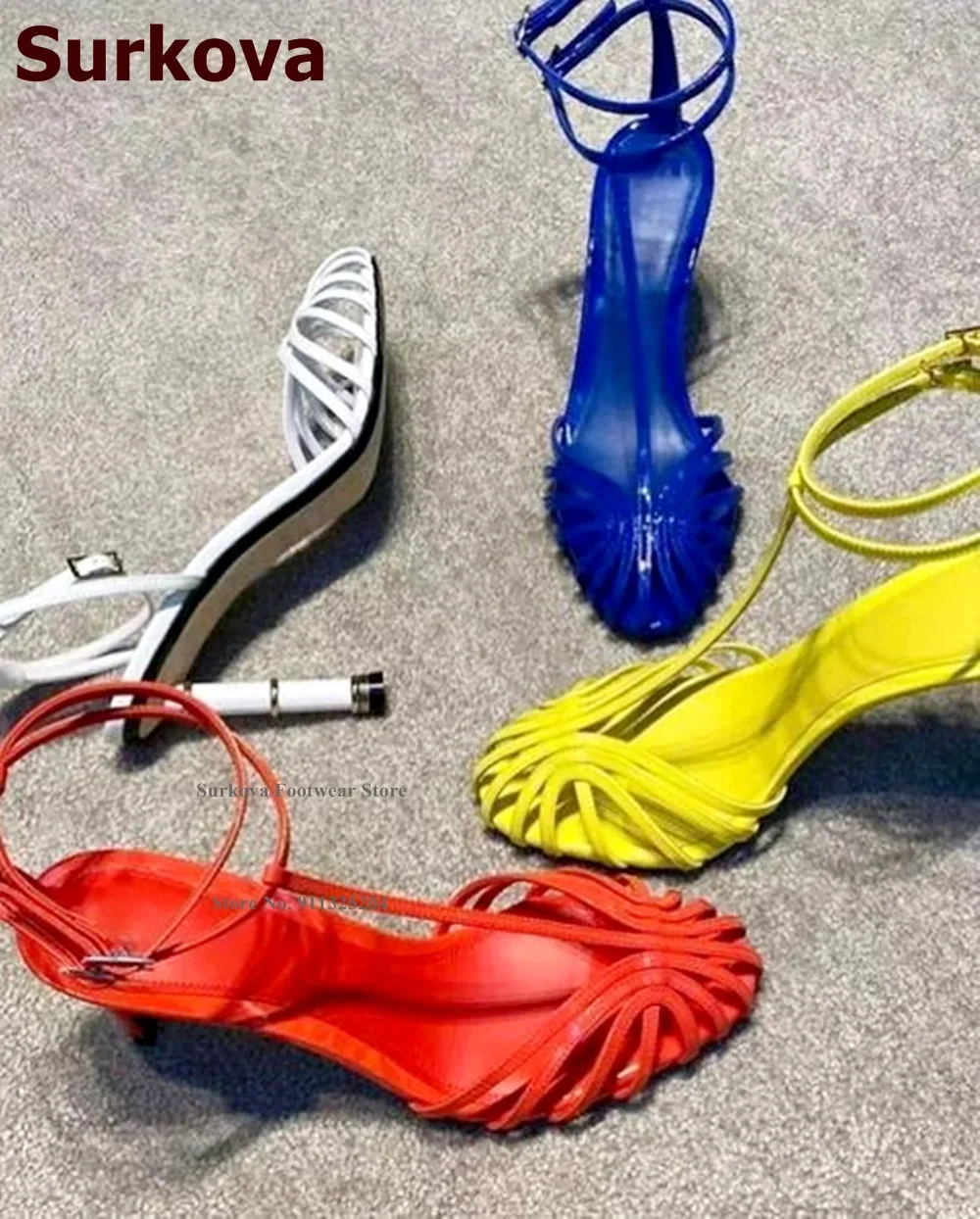 Surkova ماتي الجلود رقيقة Stra - مراجعة Sandal Strappy Heeled وسعره