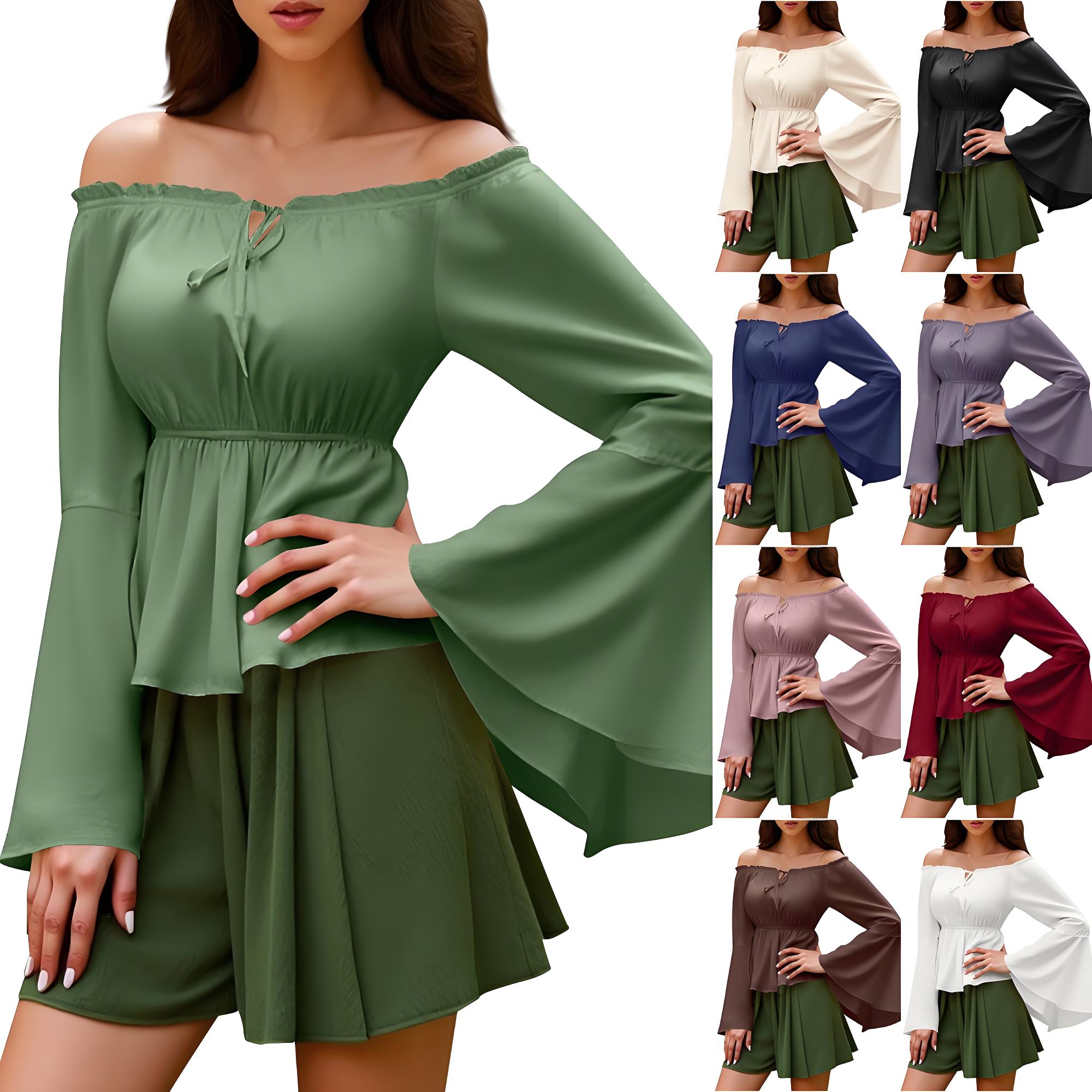 بلوزة عصر النهضة الفلاحين بلوز - مراجعة Blouse Off Shoulder وسعره