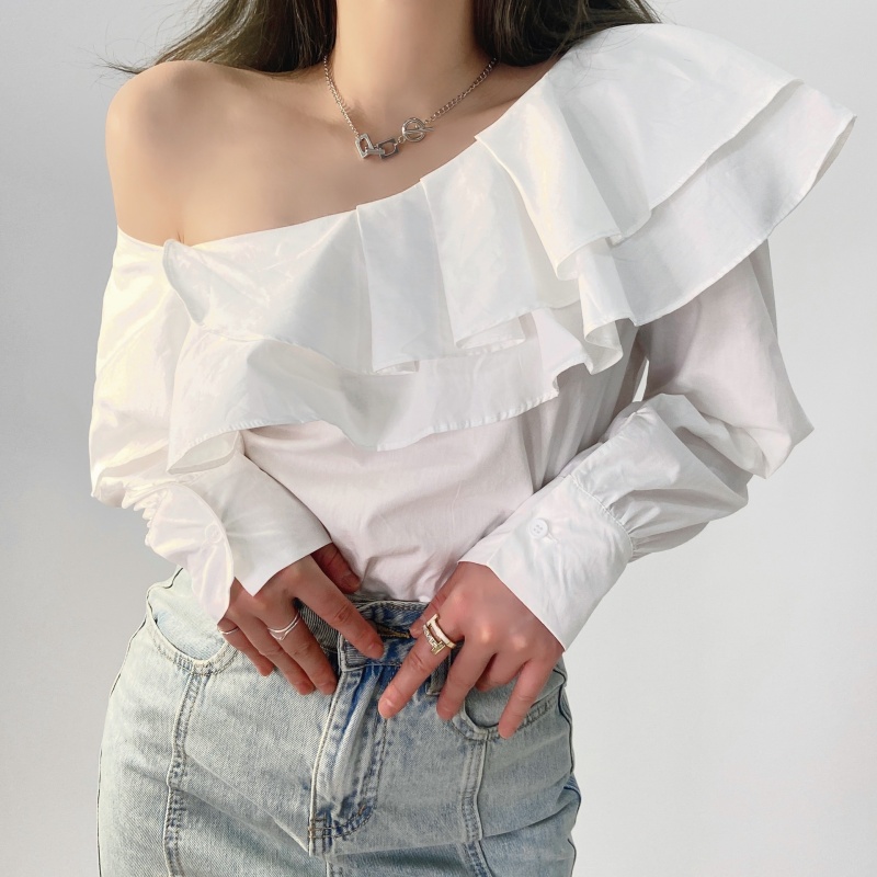 بلوزة نسائية كورية أنيقة بأكما - مراجعة Blouse Off Shoulder وسعره