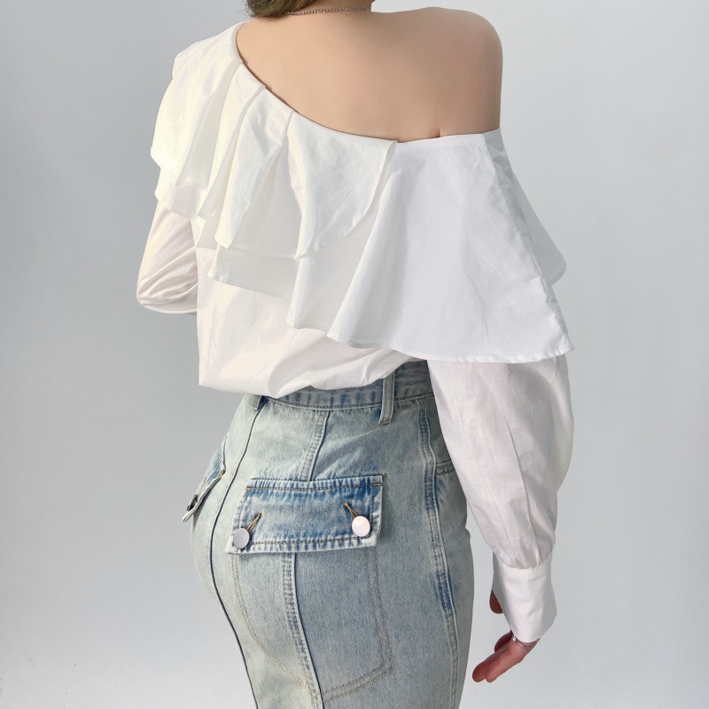 بلوزة نسائية كورية أنيقة بأكما - مراجعة Blouse Off Shoulder وسعره